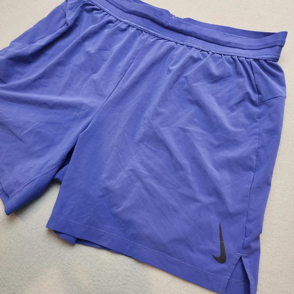 Nike Yoga Dri-FIT Purple Athletic Shorts Womens XXL Elastic Waist Running Gym